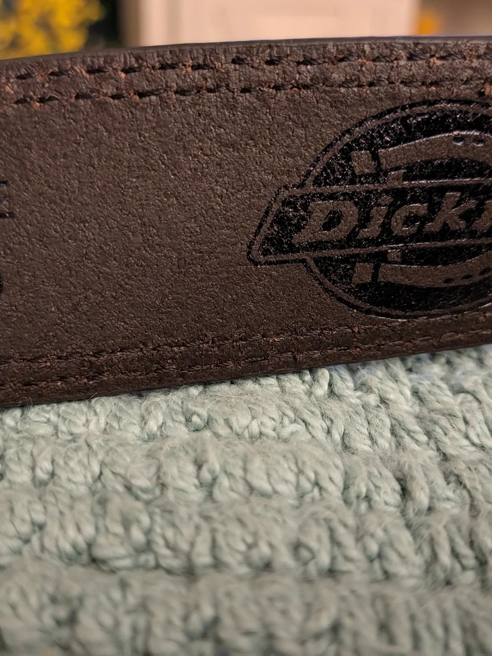 NWT Men's Dickies Workwear Belt Big/Tall Sz 46 Double Row Stitching Matte Buckle